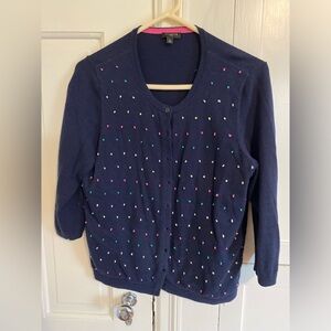 Women’s’ Talbots blue cardigan, petite large.
